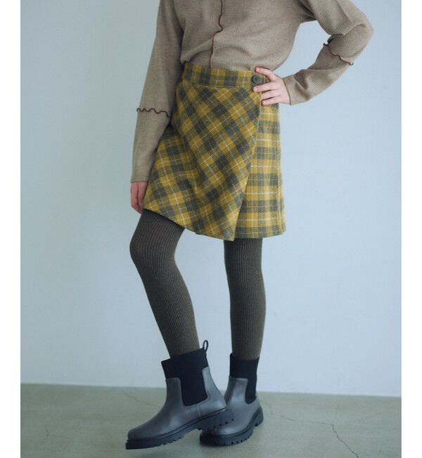 UNITED ARROWS green label relaxing「チェック ラップキュロット（イエロー） / キッズ  100cm-160cm」|その他|YELLOW