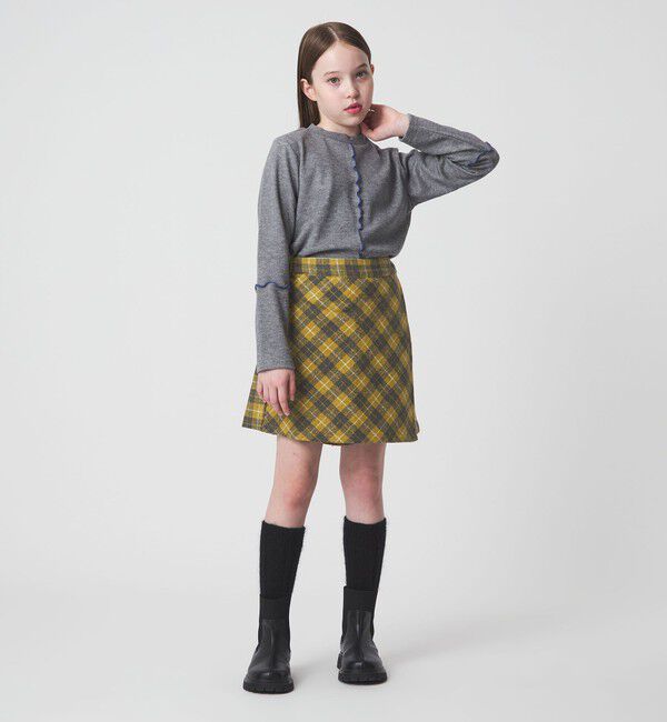 UNITED ARROWS green label relaxing「チェック ラップキュロット（イエロー） / キッズ  100cm-160cm」|その他|