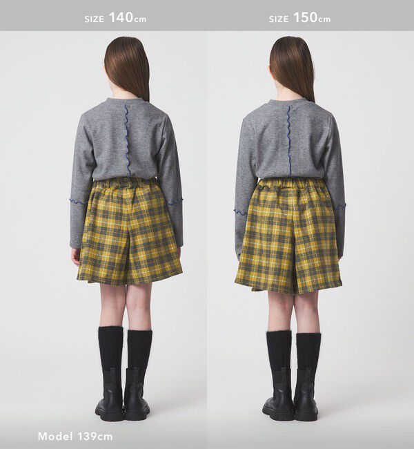 UNITED ARROWS green label relaxing「チェック ラップキュロット（イエロー） / キッズ  100cm-160cm」|その他|