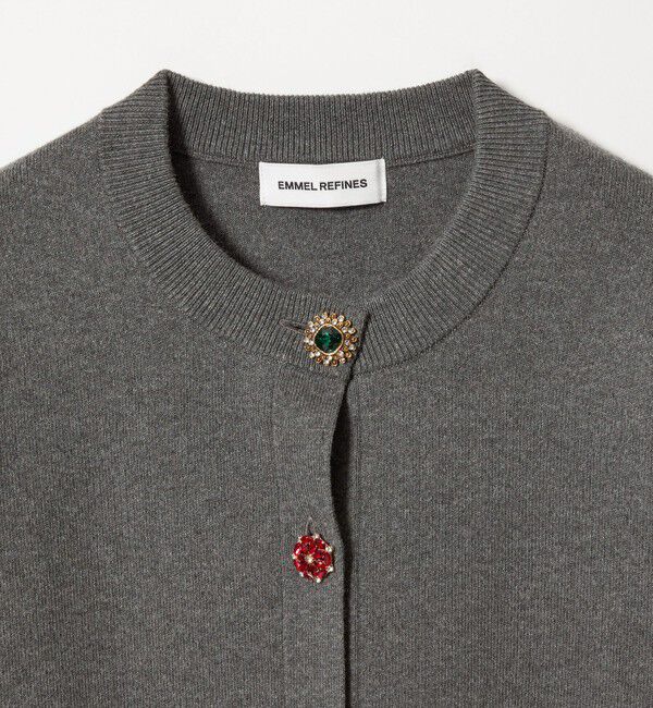 EMMEL REFINES「＜EMMEL REFINES＞EM HW ビジュー ミニ カーディガン」|カーディガン|