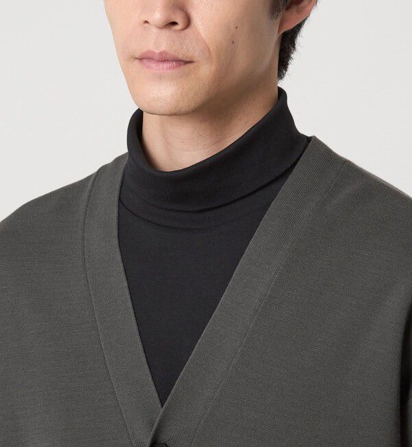 UNITED ARROWS green label relaxing「ポリエステル ウール ミラノリブ Vネック カーディガン」|カーディガン|