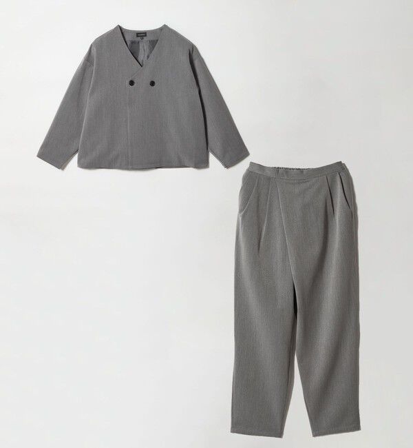 UNITED ARROWS green label relaxing「ノーカラージャケット + タックパンツ セット / キッズ 140cm-160cm」|テーラードジャケット|