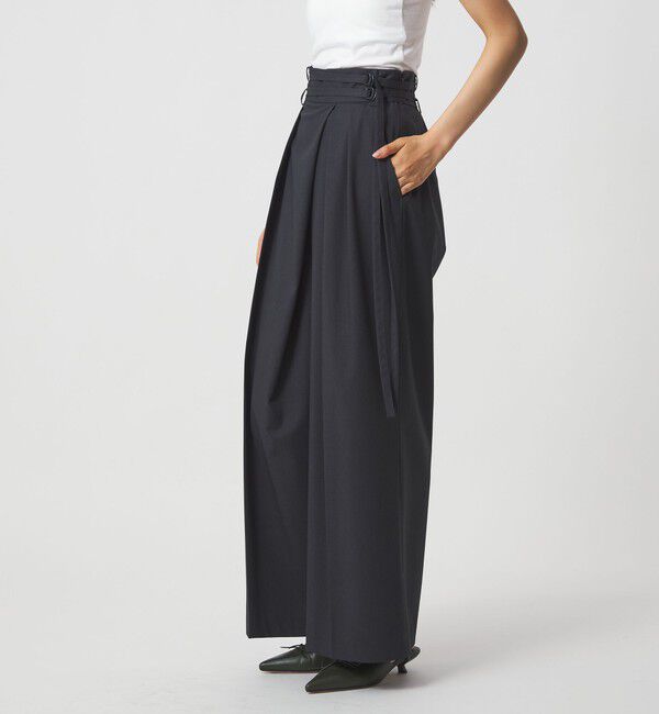 EMMEL REFINES「＜EMMEL REFINES＞EM ダブルベルト ラップライク パンツ」|チノ|