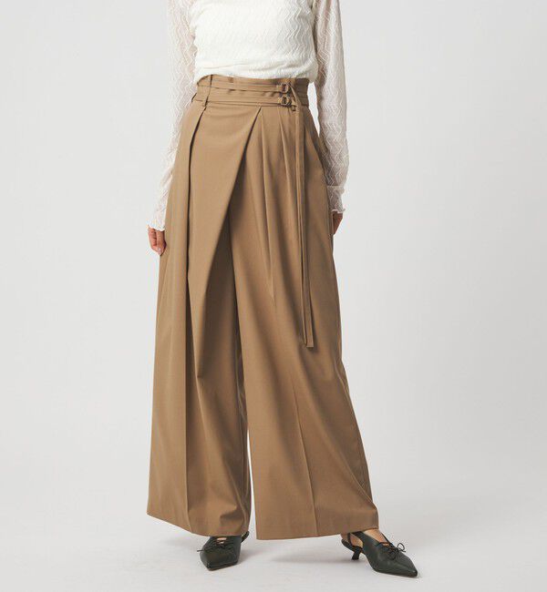 EMMEL REFINES「＜EMMEL REFINES＞EM ダブルベルト ラップライク パンツ」|チノ|