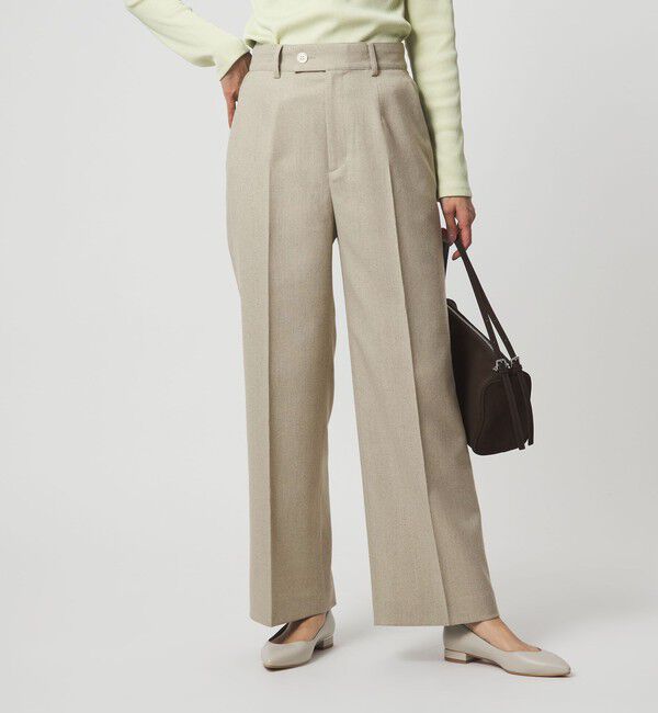 UNITED ARROWS green label relaxing「［size SHORT/TALLあり］Greed グリード メランジ ストレート パンツ」|スラックス|BEIGE