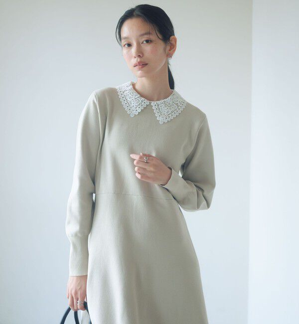 UNITED ARROWS green label relaxing「エリレース 2WAY ニット ワンピース ウォッシャブル」|ワンピース|