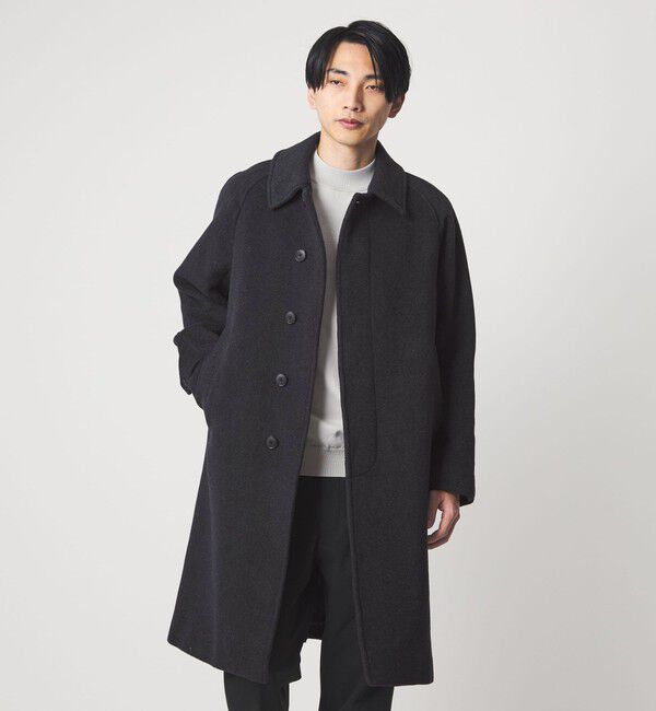 UNITED ARROWS green label relaxing「Ballis バリス モッサー バルカラー ネイビー ステンカラーコート」|ステンカラーコート|NAVY