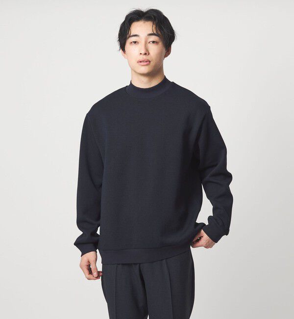 UNITED ARROWS green label relaxing「メランジ ダンボール モックネック カットソー」|Tシャツ・カットソー|NAVY