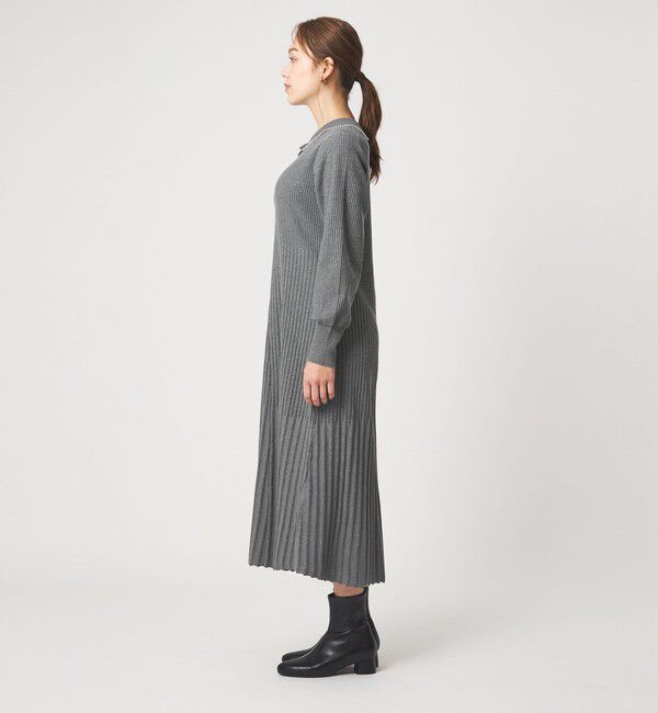 UNITED ARROWS green label relaxing「フィット＆フレア 襟付き ニット ワンピース」|ワンピース|