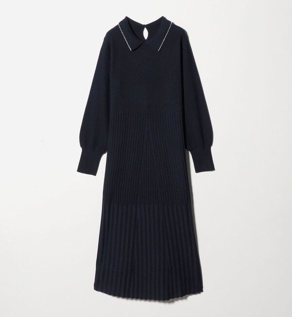 UNITED ARROWS green label relaxing「フィット＆フレア 襟付き ニット ワンピース」|ワンピース|