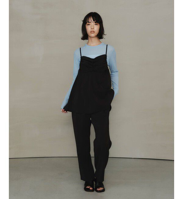 EMMEL REFINES「＜EMMEL REFINES＞EM レイヤード キャミ サロペット」|オールインワン|BLACK