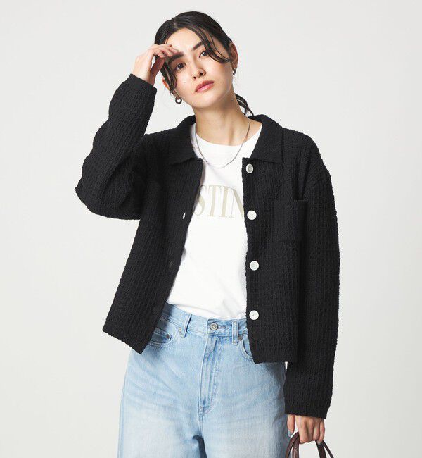 UNITED ARROWS green label relaxing「ブークレ ポロニット カーディガン ウォッシャブル」|カーディガン|