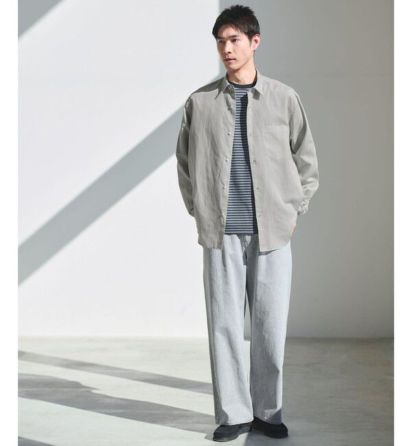 UNITED ARROWS green label relaxing「ラミー ミックス ジャストルーズ 長袖 シャツ」|シャツ・ブラウス|