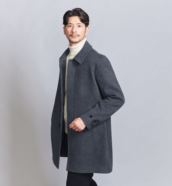 BEAUTY&YOUTH UNITED ARROWS「【WEB限定 WARDROBE SMART】PE メルトン バルカラーコート」|ステンカラーコート|