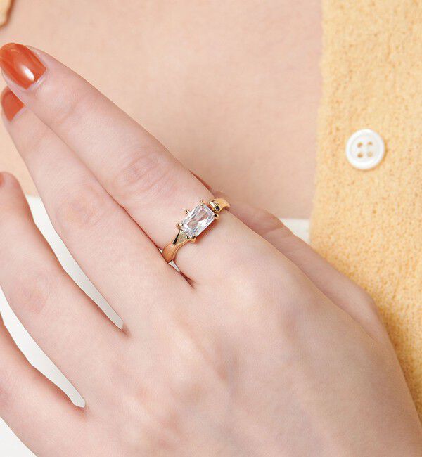 BEAUTY&YOUTH UNITED ARROWS「スクエア ビジュー リング」|リング|GOLD