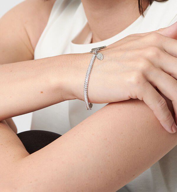 BEAUTY&YOUTH UNITED ARROWS「スクエア ビジュー&times;チェーン ブレスレット」|ブレスレット・バングル|