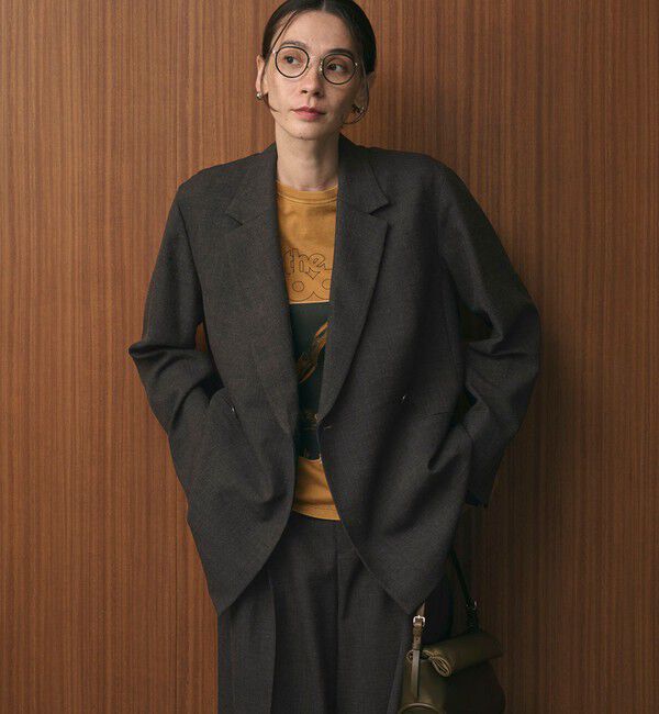 BEAUTY&YOUTH UNITED ARROWS「【WEB限定 Wardrobe DAILY MINIMAL】ウールライク メランジダブルジャケット ウォッシャブル」|テーラードジャケット|DK.GRAY