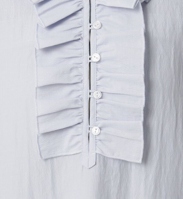 BEAUTY&YOUTH UNITED ARROWS「【WEB限定 Wardrobe DAILY MINIMAL】フリル Vネックブラウス ウォッシャブル」|シャツ・ブラウス|