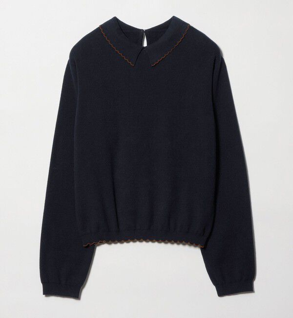 STEVEN ALAN「＜Steven Alan＞コットンカシミヤ ラッフル ポロニット」|ニット・セーター|