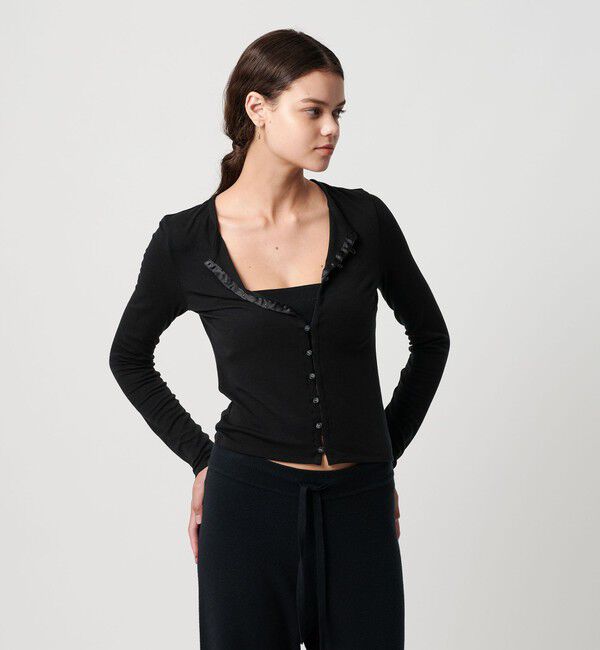 ATTISESSION「＜ATTISESSION＞フライス ループボタン カーディガン」|カーディガン|