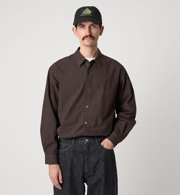 STEVEN ALAN「＜Steven Alan＞ ガーメントダイ ポプリン レギュラーカラー シャツ LOOSE」|シャツ・ブラウス|DK.BROWN