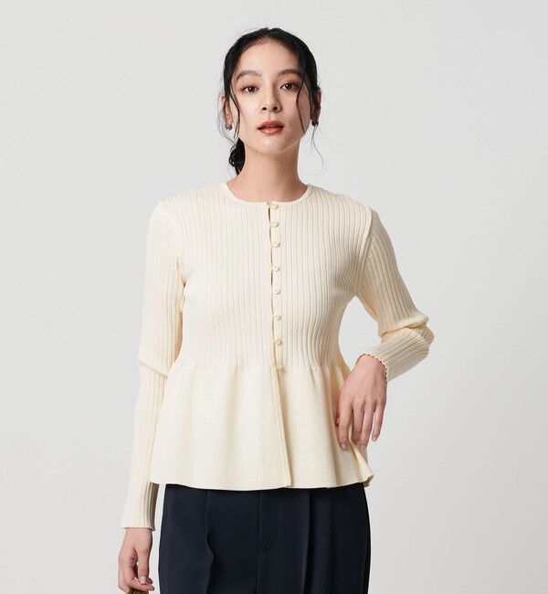 BEAUTY&YOUTH UNITED ARROWS「【WEB限定 Wardrobe DAILY MINIMAL】ペプラム2WAY リブニットプルオーバー ウォッシャブル」|ニット・セーター|