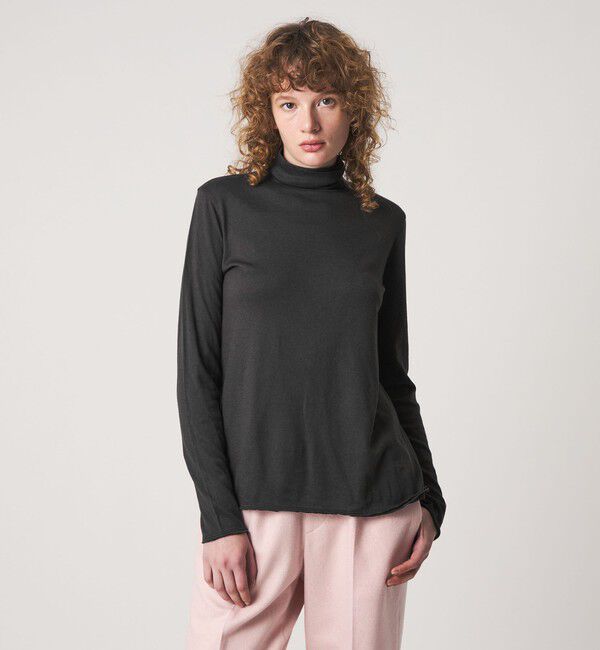 STEVEN ALAN「＜Steven Alan＞コットン カシミヤ ハイネック プルオーバー」|Tシャツ・カットソー|DK.GRAY