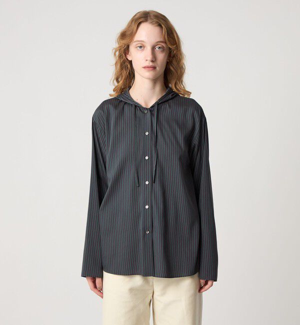 STEVEN ALAN「＜Steven Alan＞ストライプ フード シャツ」|シャツ・ブラウス|