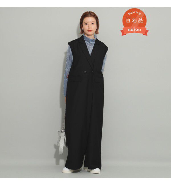 Ray BEAMS 「テーラードカラー サロペット」|オールインワン|BLACK