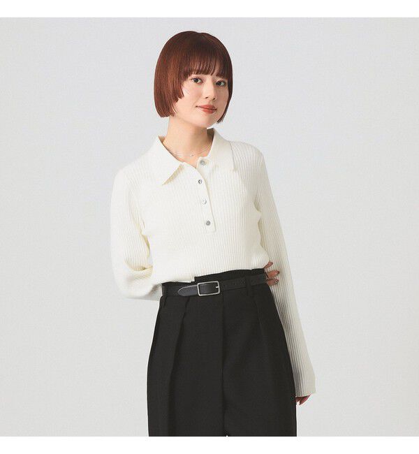 Ray BEAMS 「リブ ニット ポロシャツ」|ニット・セーター|OFF WHITE