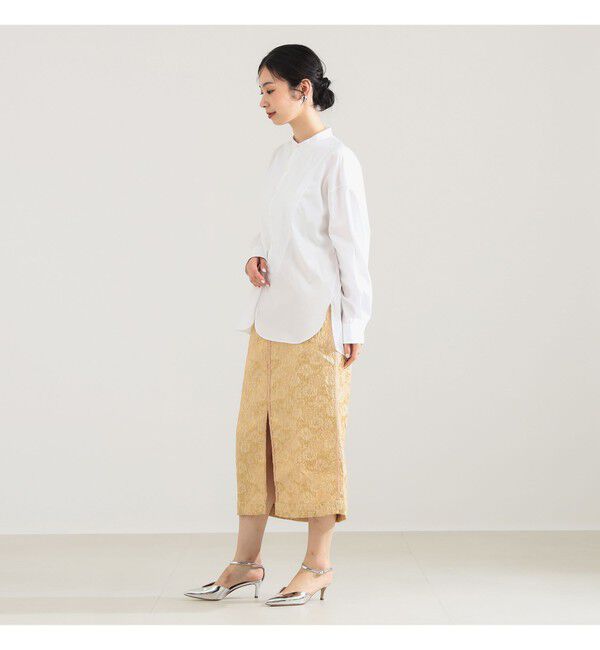 Demi-Luxe BEAMS 「TICCA / ノーカラー ビブヨーク シャツ」|シャツ・ブラウス|