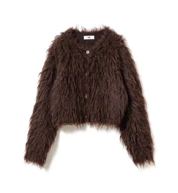 Ray BEAMS 「RBS / ミックスシャギー クルーネック カーディガン」|カーディガン|BROWN