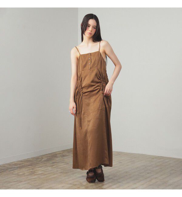 Ray BEAMS 「サテン ドロスト キャミワンピース」|ワンピース|BROWN