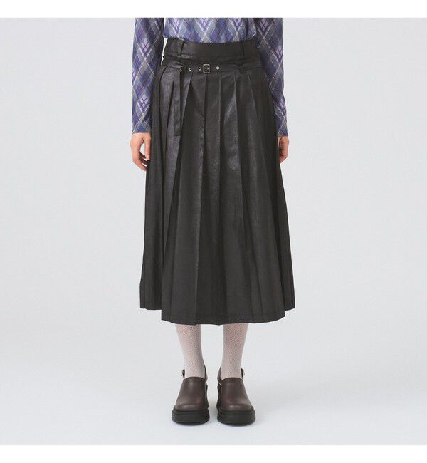 Ray BEAMS 「レザーライクプリーツ スカート」|スカート|