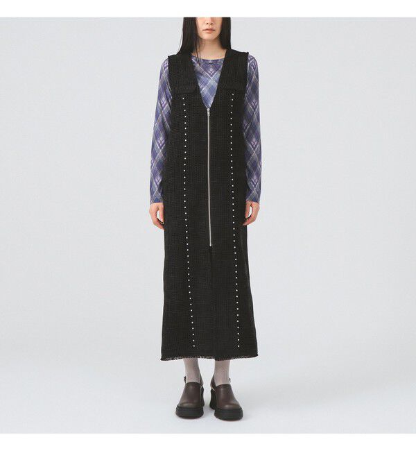 Ray BEAMS 「ツイード スタッズ ノースリーブ ワンピース」|ワンピース|