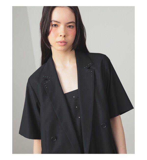 Ray BEAMS 「ラペル ドット ハーフスリーブ ジャケット」|テーラードジャケット|
