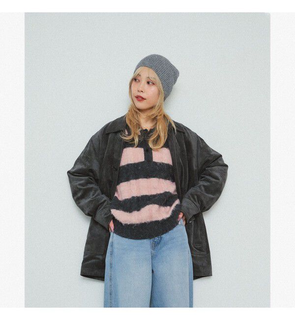 Ray BEAMS 「フェイク スエード ハーフ コート」|ダッフルコート|