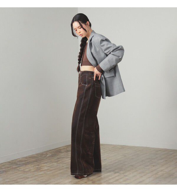 Ray BEAMS 「フロッキー デニム ワイド パンツ」|デニム|