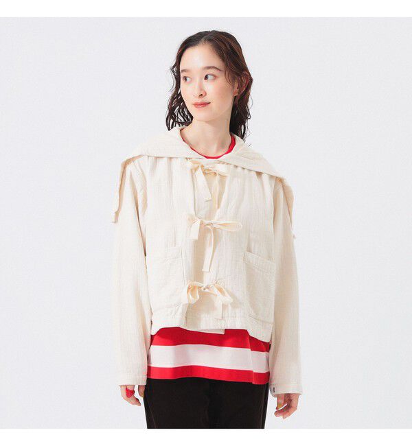 BEAMSBOY「コットン ミリタリー フード ジャケット」|ブルゾン・スタジャン|