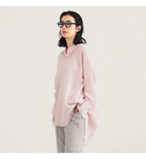 Demi-Luxe BEAMS 「AK+1 / シアー ストライプ シャツ」|シャツ・ブラウス|