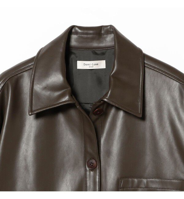 Demi-Luxe BEAMS 「フェイクレザー シャツジャケット」|ダッフルコート|