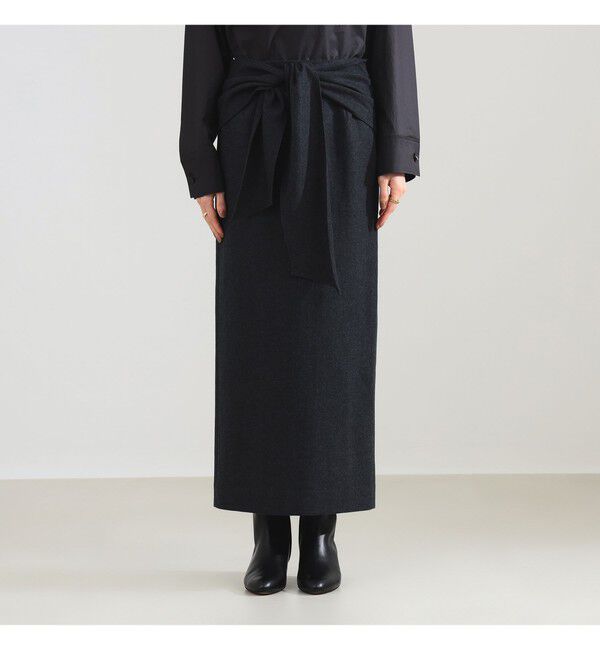 Demi-Luxe BEAMS 「ウール ジャージ リボン スカート」|スカート|