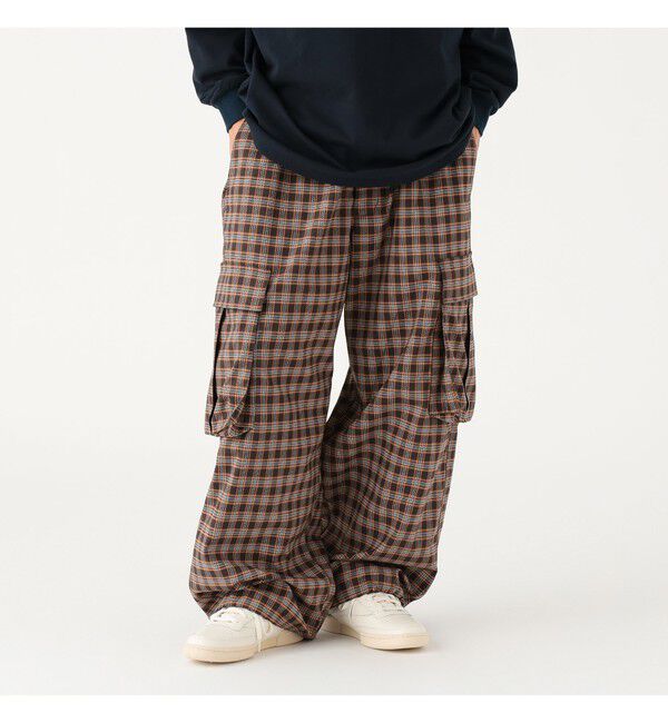 BEAMS「チェック カーゴ パンツ」|チノ|D.BROWN