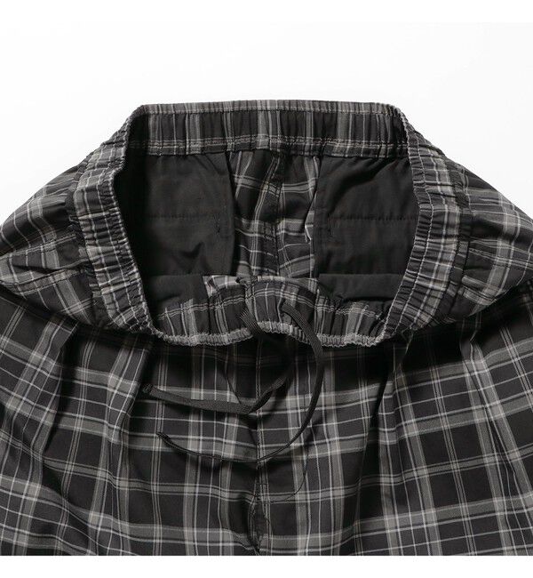 BEAMS「チェック ワイド イージーパンツ【ワイドストレートフィット】」|チノ|