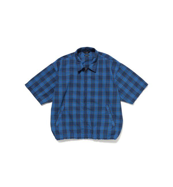 BEAMS「チェック ジップ シャツ」|シャツ・ブラウス|BLUE