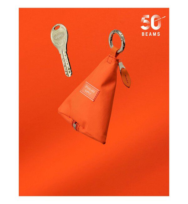BEAMS「【別注】STANDARD SUPPLY / トライアングルチャームポーチ "BEAMS ORANGE"」|ポーチ|ORANGE