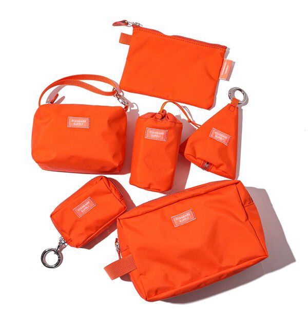 BEAMS「【別注】STANDARD SUPPLY / トライアングルチャームポーチ "BEAMS ORANGE"」|ポーチ|