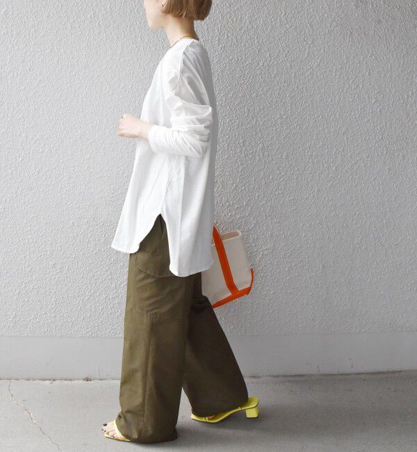 SHIPS any「SHIPS any:〈吸水速乾〉ラウンドヘム ロングスリーブ ワイド TEE」|Tシャツ・カットソー|