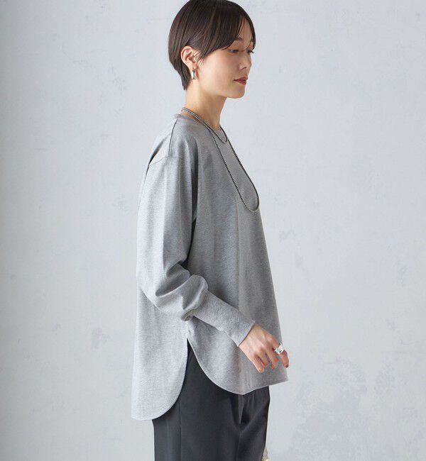 SHIPS for women「ロング リブ スリーブ カットソー  ボーダー / ソリッド」|Tシャツ・カットソー|