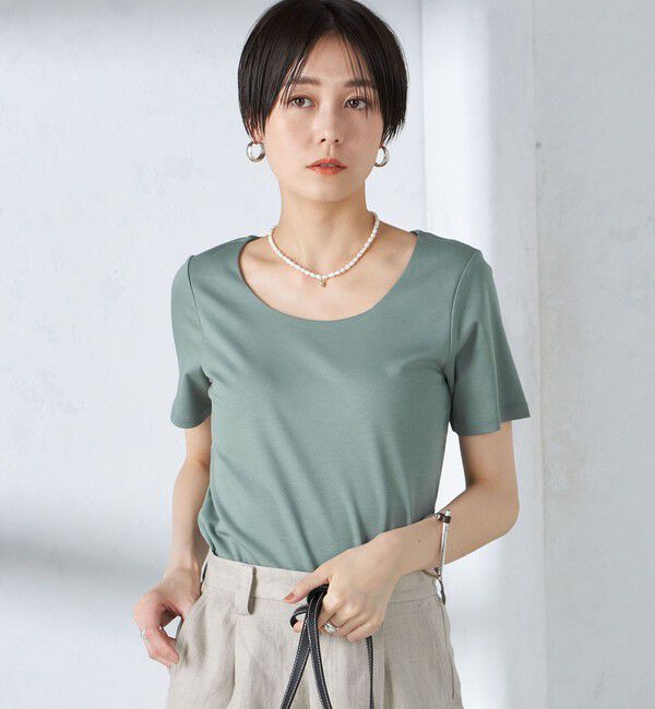 SHIPS for women「〈手洗い可能〉綿 SORONA クルーネック TEE◇」|Tシャツ・カットソー|